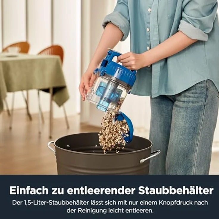 Eureka WhirlWind, beutelloser Staubsauger mit 700W, HEPA-Filter, kompakt und leicht, für Hartböden und Teppich, 1,5L, blau – Bild 5