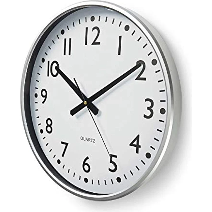 NEDIS Wanduhr - Durchmesser: 380 mm - Kunststoff - Silber/Weiss – Bild 3