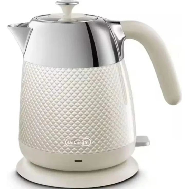 De'Longhi KBL2001.W Luminosa, Elektrokanne mit 2000 W, 1,7 L und Drehbasis, Twill White