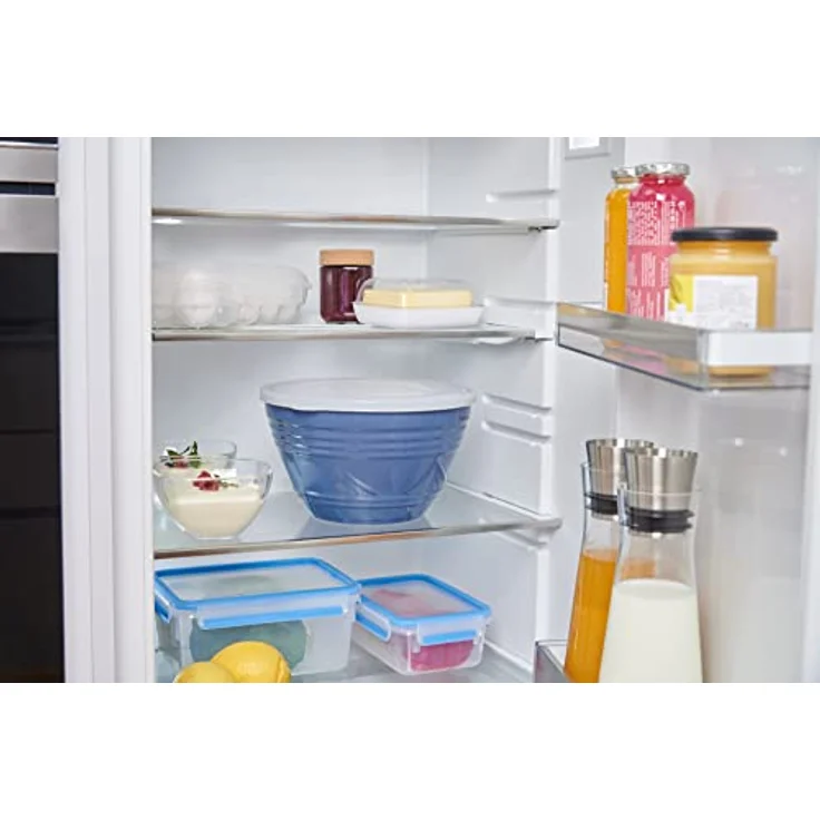 Emsa K325S3 Prep&Bake 3er Set Kunststoff-Rührschüssel | 1,7 + 2,75 + 4,15 L | mit konservierendem Deckel | rutschfester Boden | perfekte Stabilität beim Mischen | spülmaschinenfest | Rosa/Grün/Blau – Bild 5