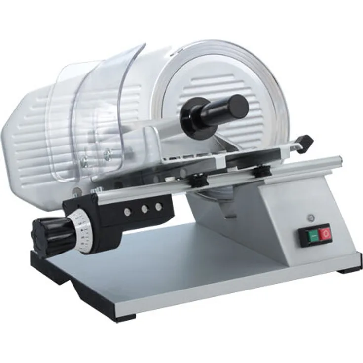Celme Allesschneider Top250 L/C, Professioneller Schneider aus gehärtetem Stahl, 250mm Klingendurchmesser, Aluminium-Gehäuse, schneidet Fleisch, Käse, Gemüse, Farbe: Silber