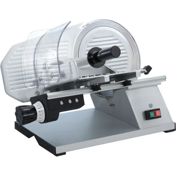 Celme Allesschneider Top250 L/C, Professioneller Schneider aus gehärtetem Stahl, 250mm Klingendurchmesser, Aluminium-Gehäuse, schneidet Fleisch, Käse, Gemüse, Farbe: Silber