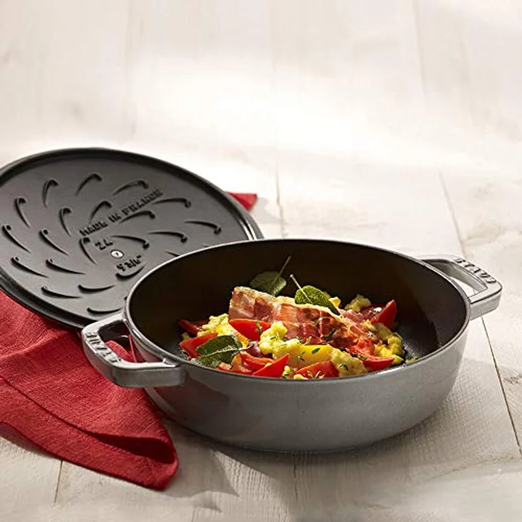 Staub Bräter mit Chistera, induktionsgeeignet, Gusseisen, Basilikumgrün, 28 cm, 1 Einheiten – Bild 5