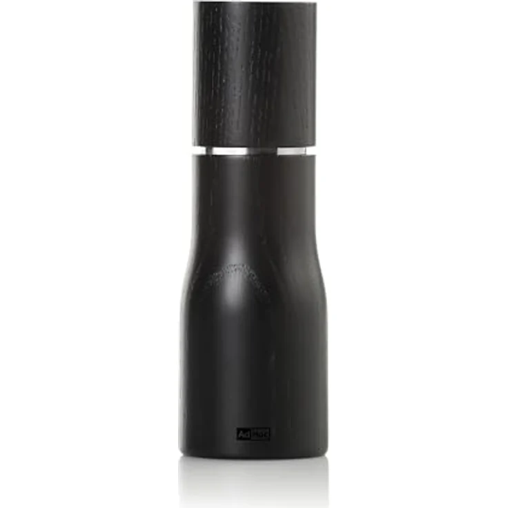 AdHoc Salz-/Pfeffermühle LEVO 15 cm manuell, Gewürzmühle aus Eschenholz mit langlebigem Keramikmahlwerk, Schwarz – Bild 2