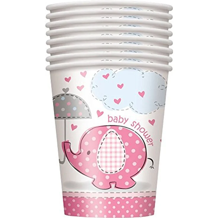 partybecher Baby-Dusche rosa 266 ml Mädchen – Bild 2