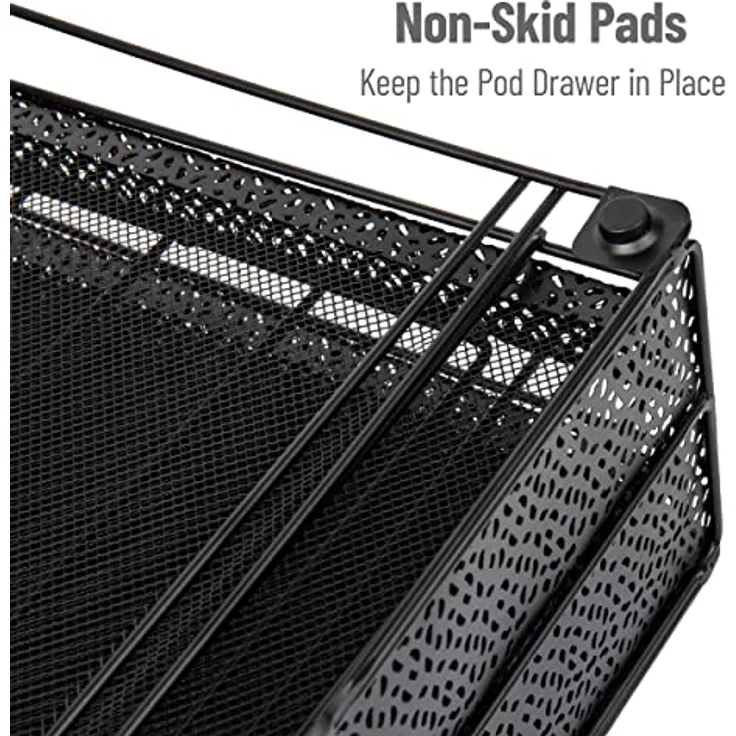 Mind Reader MTRAY-BLK Aufbewahrungsbox für Kaffeekapsel, Metallnetz, Schwarz Quadrat, 72 Kapazität 72 Capacity schwarz – Bild 4
