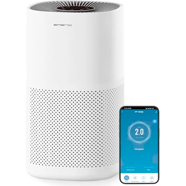 Emerio Luftreiniger AP-132325 mit HEPA 13 & Aktivkohlefilter, App-Steuerung, Nachtmodus, 4 Stufen, 99,97 % Effizienz – Bild 1