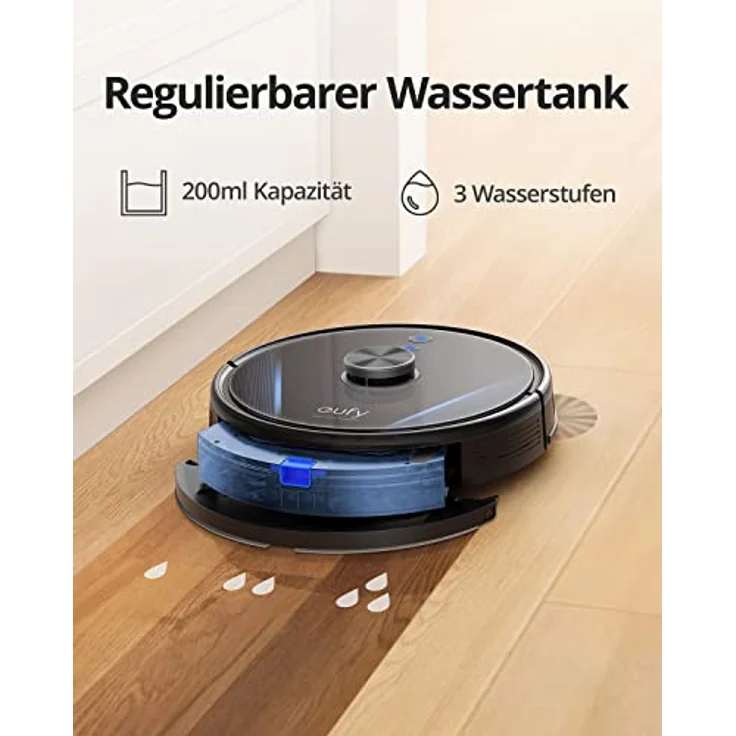Eufy Clean LR30 Hybrid Saugroboter mit Wischfunktion, 145 min Akkubetrieb, 3000 Pa Saugleistung, iPath Lasernavigation, schwarz – Bild 5