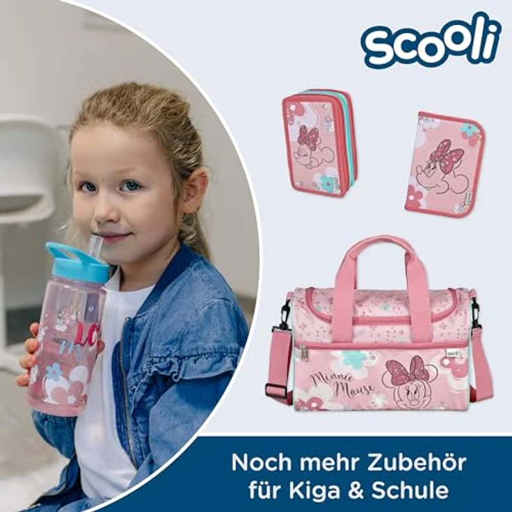 Disney Minnie Mouse Trinkflasche 500 ml, mehrfarbige Kinder Wasserflasche für Schule und Sport – Bild 5