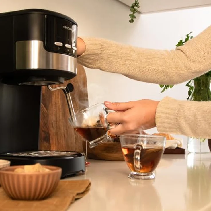 Cecotec Power Espresso 20 Pecan, Siebträgermaschine mit 1100 W, 20 bar Druckpumpe, Milchaufschäumer und 1,25 L Wassertank – Bild 8