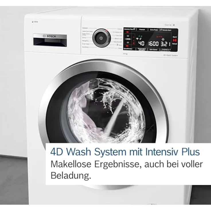 Bosch WGB244071 Serie 8, Smarte Waschmaschine 9 kg, 1400 U/min, Made in Germany, Fleckenautomaik, Iron Assist reduziert Knitterfalten, Mini Load für Einzelteile, 4D Wash System, Speed Perfect – Bild 5