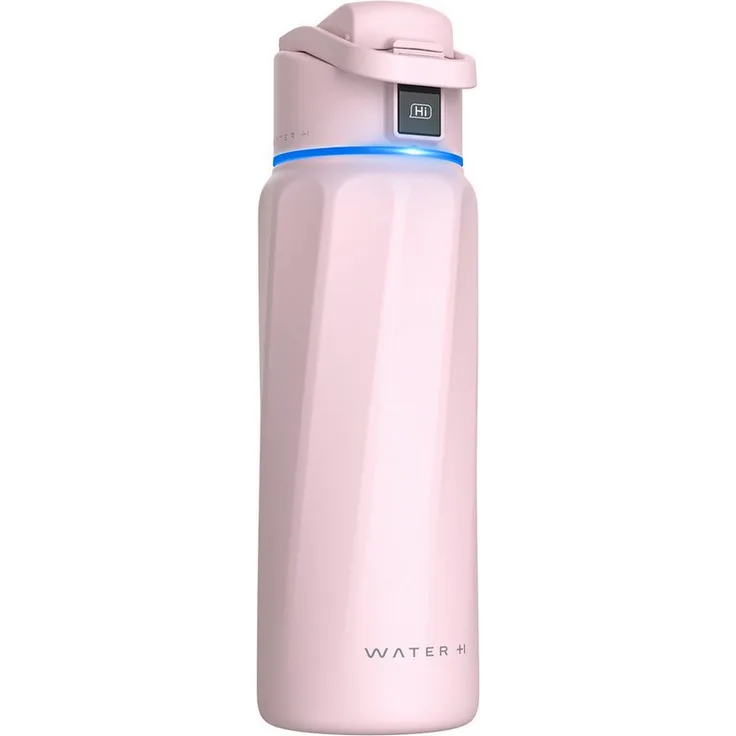 WaterH Boost Smart Trinkflasche - 946ml mit App und LED-Touch-Display, Aluminium Rosa