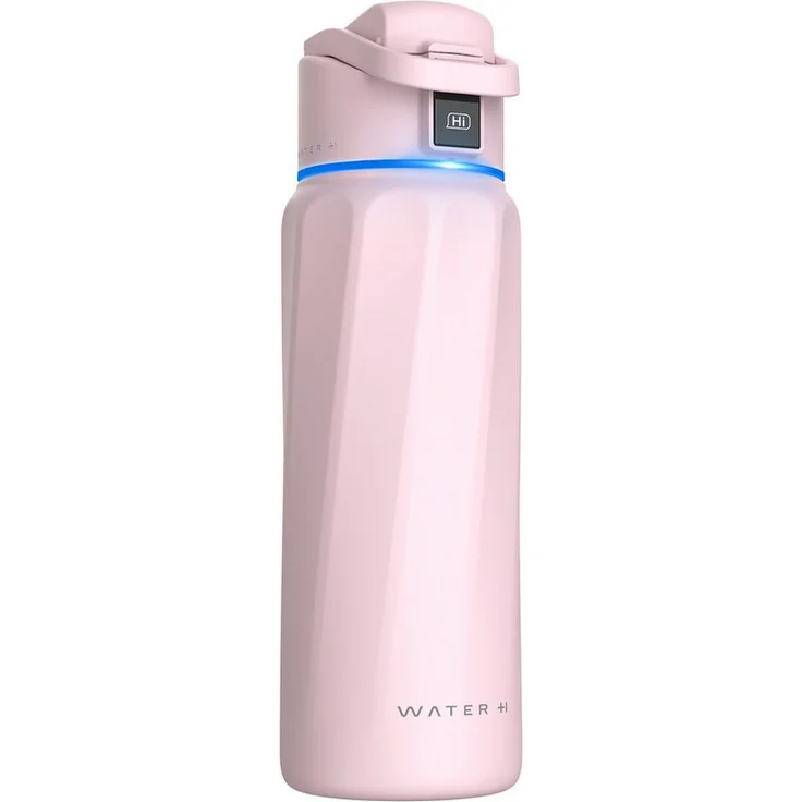 WaterH Boost Smart Trinkflasche - 946ml mit App und LED-Touch-Display, Aluminium Rosa