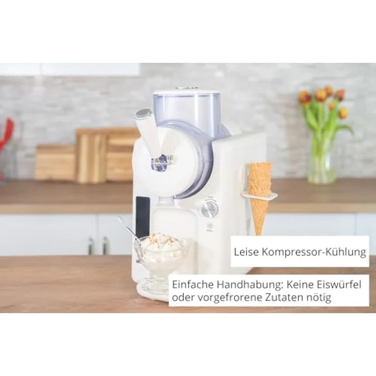 Unold 48950 Slush- und Softeismaschine mit Kompressor, 2L, 5 Programme für Slushies, Softeis, Frozen Cocktails, Milchshakes, spülmaschinengeeigneter Behälter, klimafreundliches Kältemittel R290 – Bild 4
