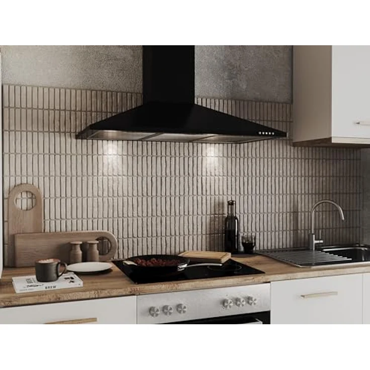 Respekta Dunstabzugshaube Karena/Kaminhaube 90 cm/Metallgehäuse schwarz matt/Abluft - und Umluftfunktion / CH22055-90 S / 53 – 68 dB – Bild 4