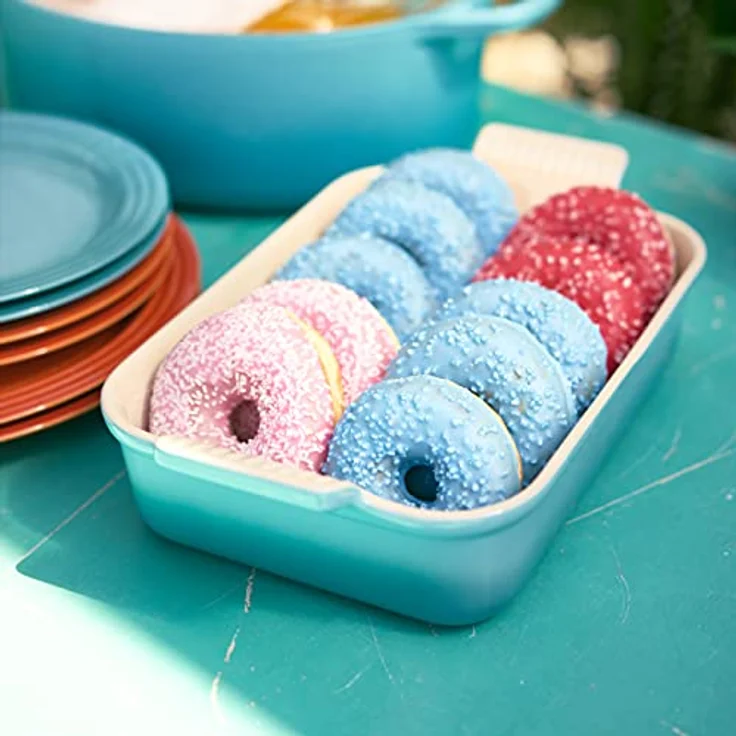 Le Creuset Rechteckige Auflaufform Tradition aus Steinzeug, 26 cm, 2,4 Liter, gefriersicher, Karibik – Bild 5
