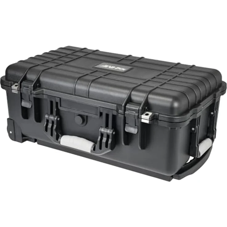 HMF Hartschalen-Trolley Outdoor-Trolley, Fotokoffer mit Rasterschaumstoff, 56 x 34,5 x 23 cm, schwarz – Bild 2