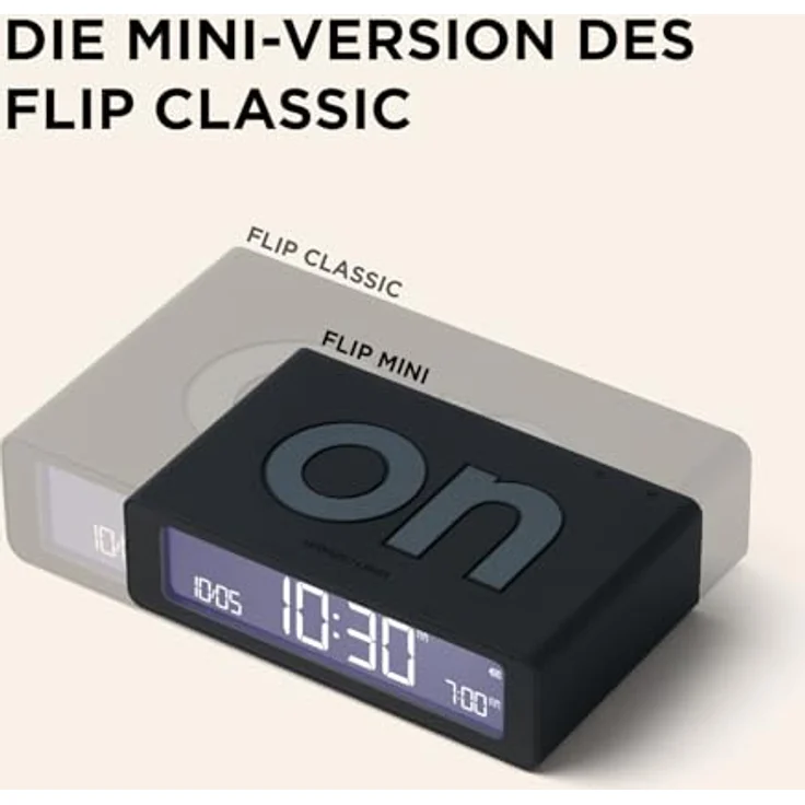 Lexon Flip Mini Wecker, wiederaufladbar mit intuitiver Bedienoberfläche, kompakt und in verschiedenen Farben erhältlich – Bild 7
