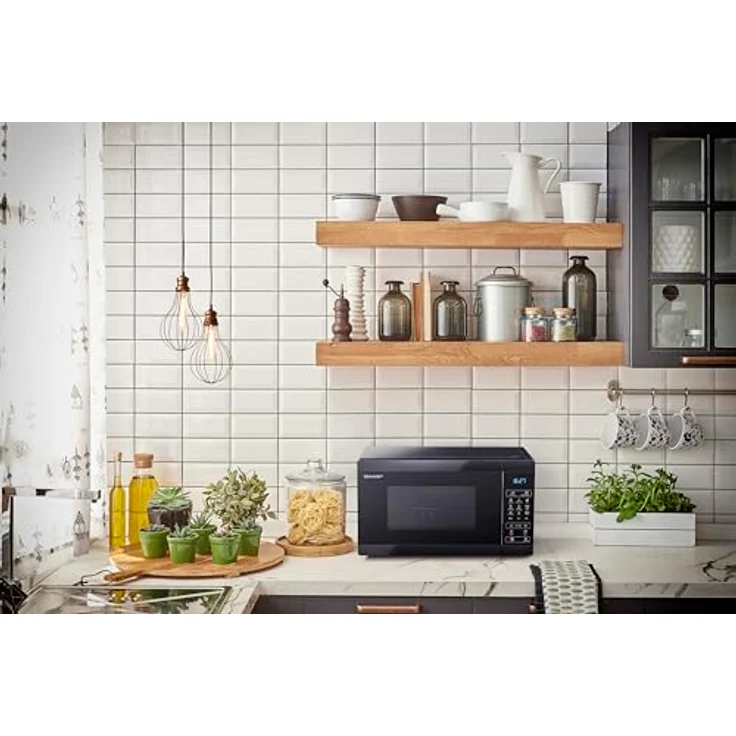 Sharp YC-MS02E-B Mikrowelle, Standgerät, 800 Watt, 20 Liter Garraum, schwarz – Bild 2