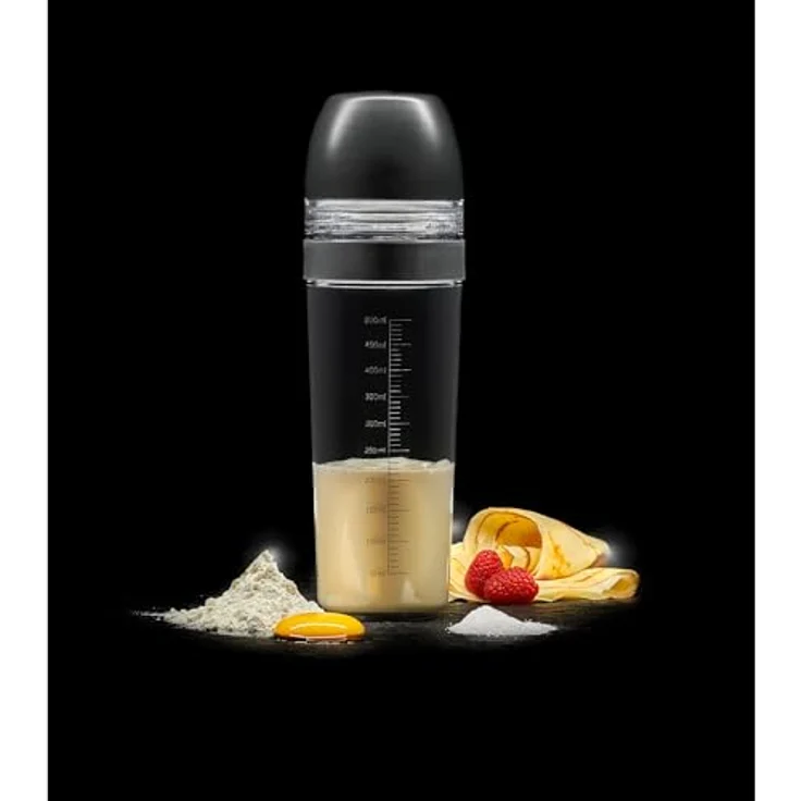 Lurch 10003 Teigshaker 0,5l, ideal zum Mixen von Pfannkuchen und Crepes, iron grey/transparent, BPA-frei, spülmaschinengeeignet – Bild 4