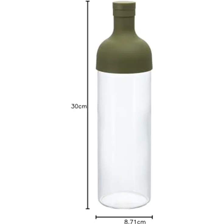 Hario Filter Bottle, Fib-75-OG, Kunststoff und Glas, olivgrün, 750 ml, 10 x 10 x 25 cm – Bild 10