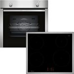 Neff Set BX16I bestehend aus B1DCA0AN0 Einbaubackofen mit CircoTherm, 60 x 60 cm, Edelstahl, N 30 und T46SBE1L0 Induktionskochfeld, 60 cm, Schwarz, mit Rahmen aufliegend, N 50
