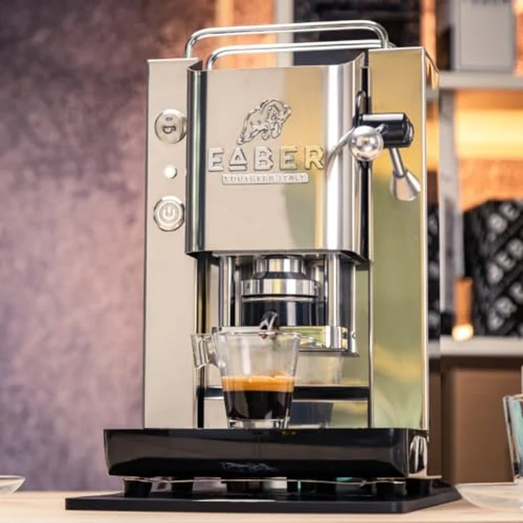 FABER COFFEE MACHINES Pro 3.0 Inox, ESE 44 mm Kaffeemaschine aus Edelstahl mit Magnetventil, herausnehmbarem Padhalter und 1L Glaskanister (Glossy) – Bild 4