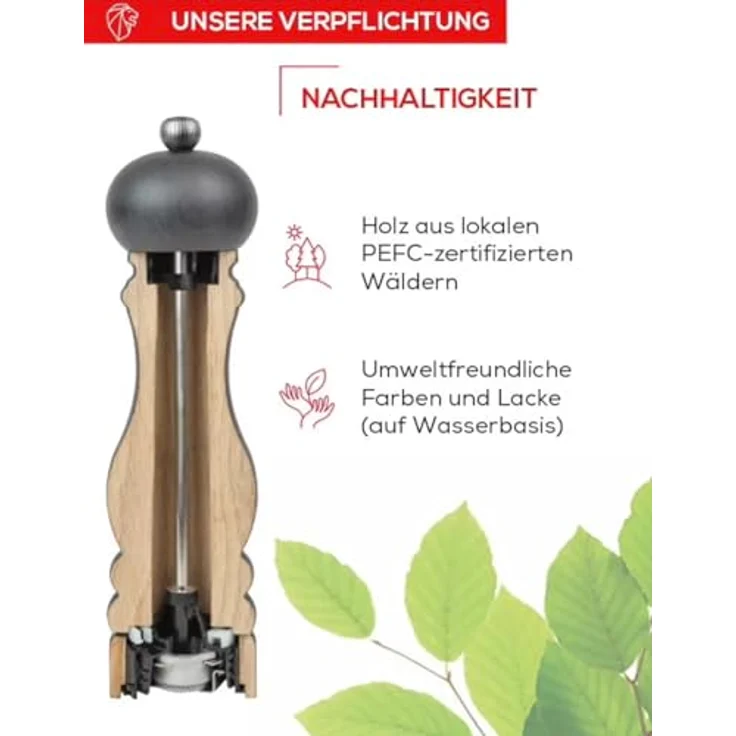 PEUGEOT Salzmühle Paris, 18 cm, Safrangelb, Buchenholz, uSelect, Zirkonia-Mahlwerk – Bild 5