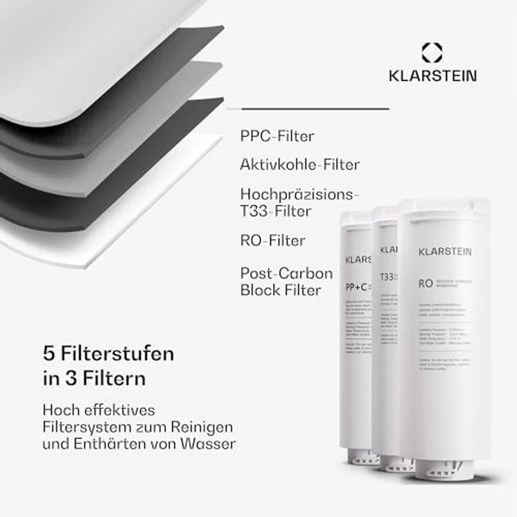 Klarstein Wasserfilter PureFina 600 RO-Filter Wasserfiltersystem, für Home Office, tankloses Design, weiß – Bild 2