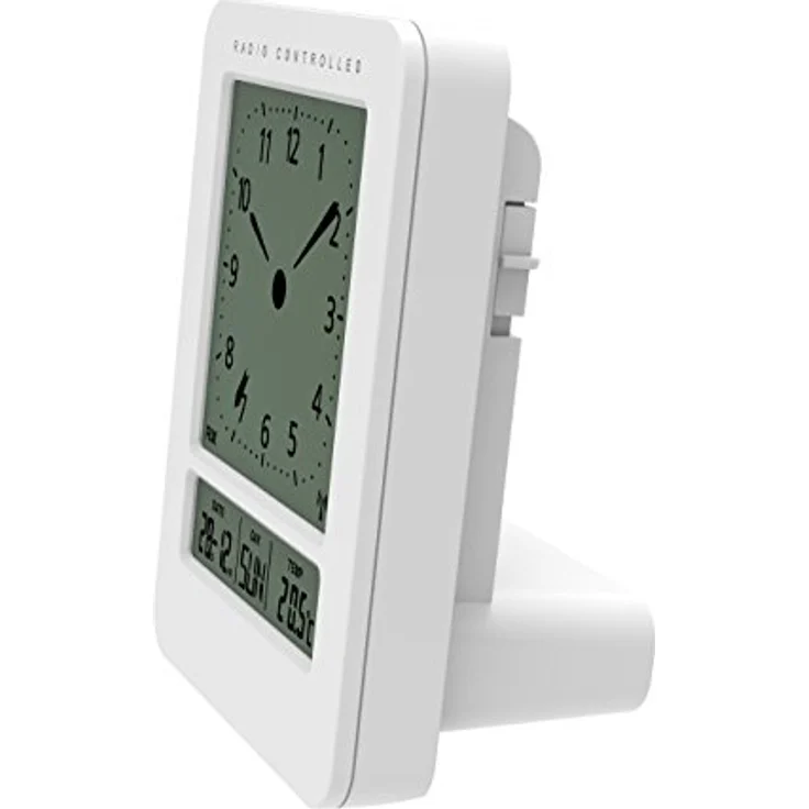 Technoline Funkwecker WT 745, Digitalwecker mit Innentemperaturanzeige, Datum und Wochentag, Hochglanz-weiß – Bild 2