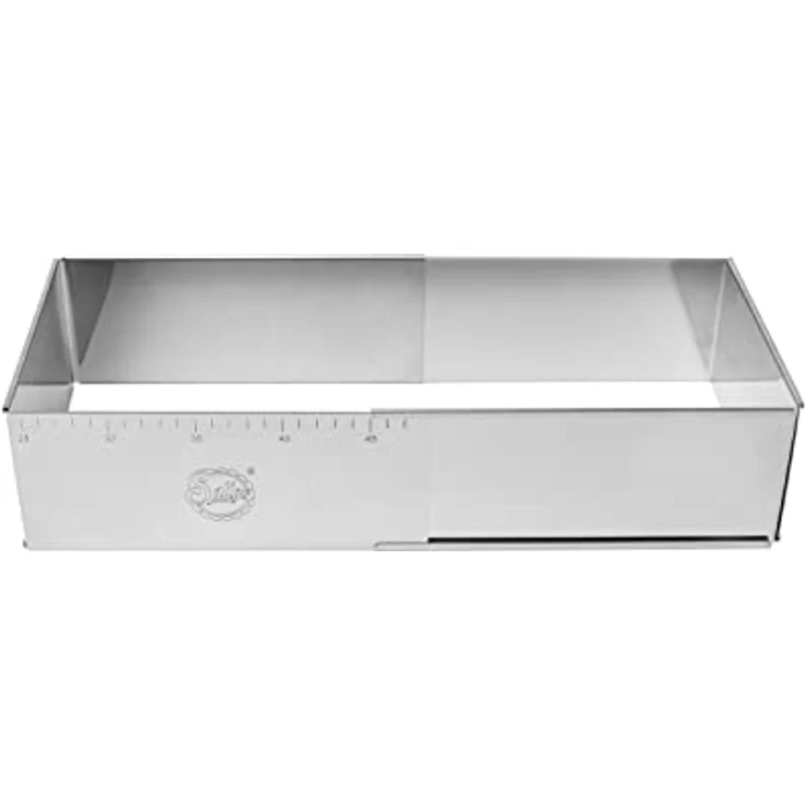 Sallys Backform Backring Tortenring rund rechteckig eckig verschiedene Größen und Formen (Backrahmen, 24x19 cm auf bis zu 32x46 cm-10 cm Höhe), Edelstahl, rostfrei, hitzefester Klemmhebel, spülmaschinengeeignet – Bild 2