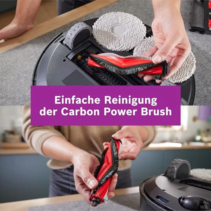 BOSCH Saugroboter Spotless Max BCRDW3B, 11.000 Pa Saugkraft, rotierende Wischpads, 70°C Selbstreinigung, Absaugstation, Carbon Bürste – Bild 17