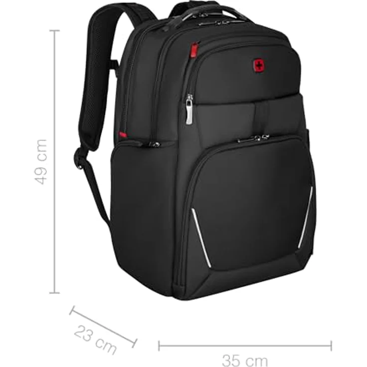 Wenger Meteor 17 Laptop Rucksack, Triple Protect Fach für Laptops bis 17 Zoll, separates 10 Zoll Tablet-Fach, herausnehmbares Organisationspanel, schwarz – Bild 3