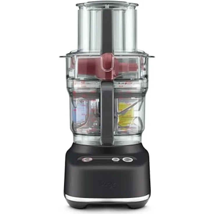 Sage The Paradice 9 Küchenmaschine, multifunktionales Set zum Hacken, Würfeln, Schneiden und Zerkleinern, 9 Tassen Fassungsvermögen, 650W Motor, schwarzer Trüffel