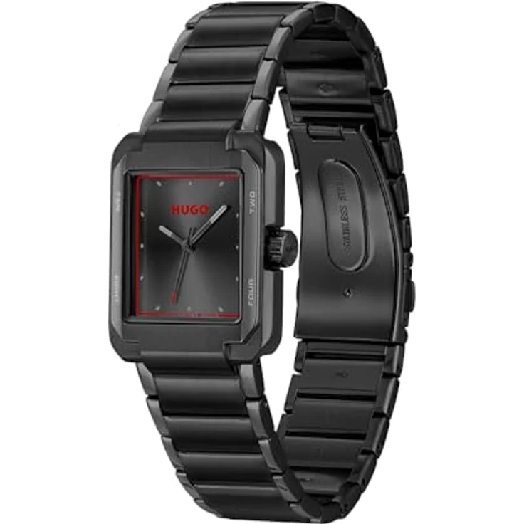HUGO #THRIVE ANALOG Uhr mit DREI-Zeiger-Quarzwerk für Herren in Schwarz und Edelstahl – Bild 3