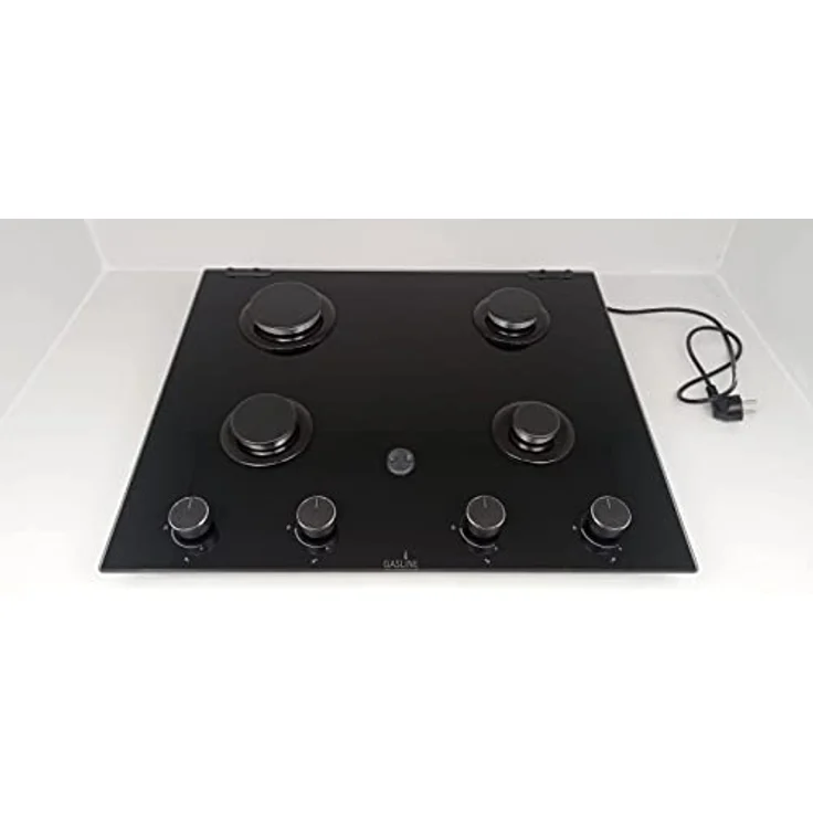 Gasline Gas-Kochfeld GAG60GLG, 60cm, 4 flammig, autark, Glaskeramik, Erdgas/Propangas, Schwarz – Bild 4