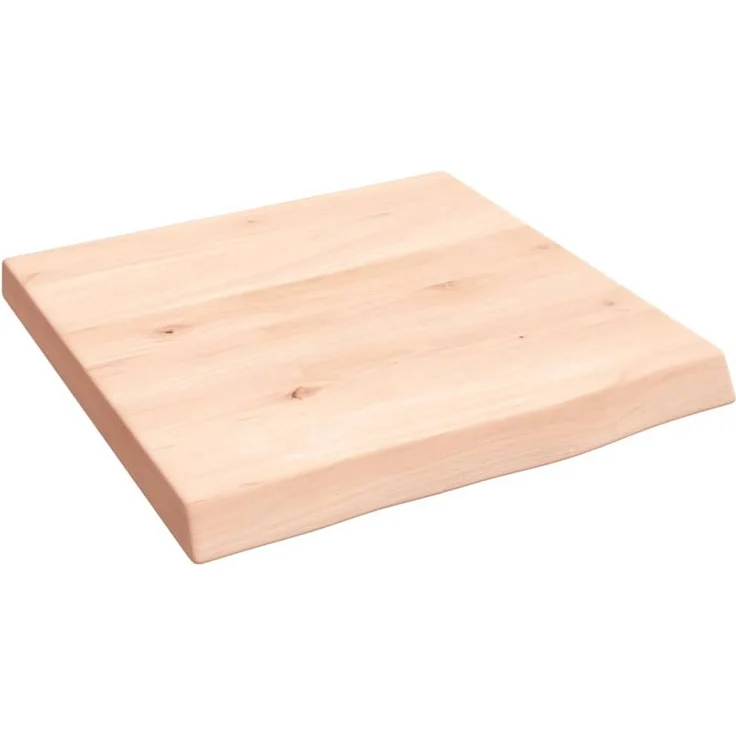 "vidaXL Schneidebrett Waschtischplatte 40x40x(2-4) cm Massivholz Unbehandelt, Oak Wood, Handgefertigt mit Naturkante und Max. Belastbarkeit 20 kg" – Bild 1