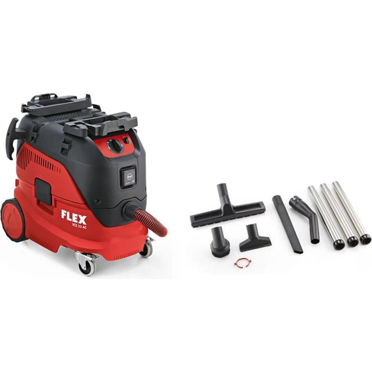 Flex Sicherheitssauger VCE 33 L AC-Kit, Nass- und Trockensauger mit 9-tlg. Reinigungsset und automatischer Filterabreinigung
