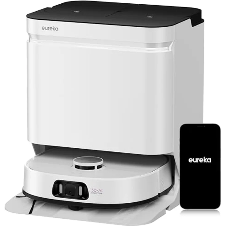 EUREKA J15 Ultra Saugroboter mit Wischfunktion, 19.000 Pa Saugleistung, automatische Mopphebung 12mm, Heißwasser-Reinigung 75°C, Selbstreinigung, Anti-Wickel Technologie – Bild 1