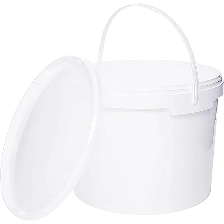 BenBow Eimer mit Deckel 10l weiß - lebensmittelecht, stabil, luftdicht, auslaufsicher, geruchsneutral - Aufbewahrungsbehälter aus Kunststoff, mit Griff - leer, 1x 10 Liter – Bild 1