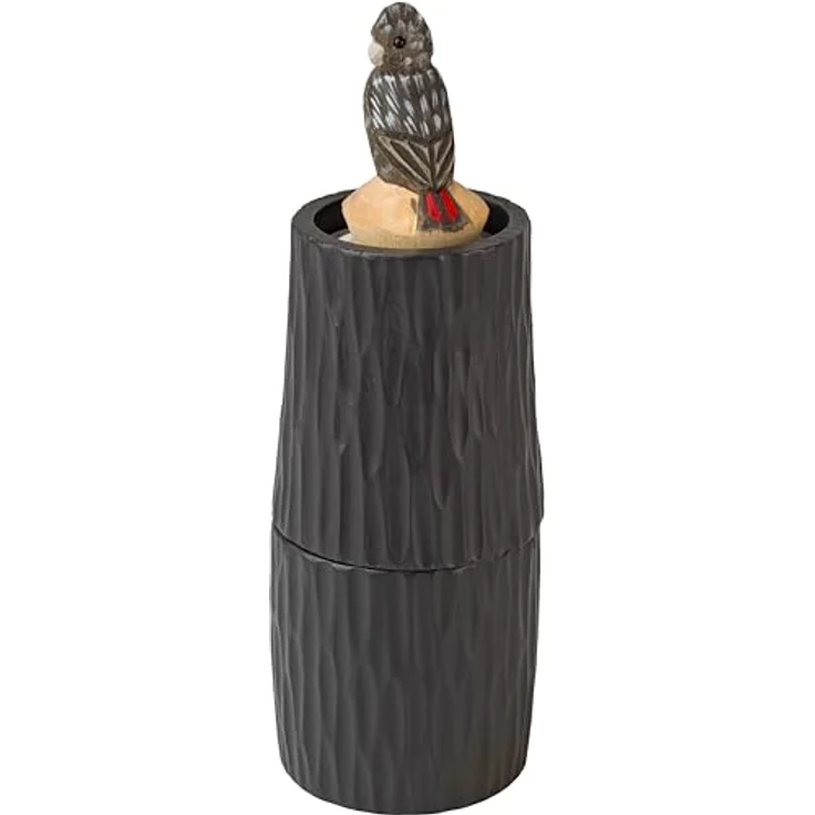 WILDLIFEGARDEN WG5010 Salz-und Pfeffermühle Kakadu, Schwarz mit Keramikmahlwerk und einstellbarer Korngröße – Bild 2