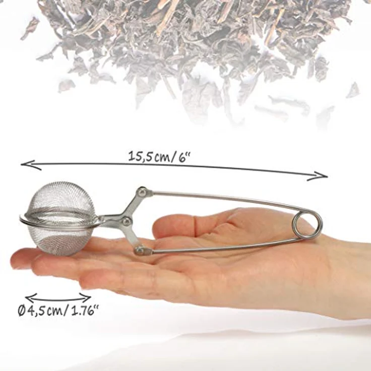 com-four® 3x Teezange, Teeei aus rostfreiem Edelstahl 304, Kugelform, Ø 4.5 cm, geschmacks- und geruchsneutral, spülmaschinengeeignet – Bild 5