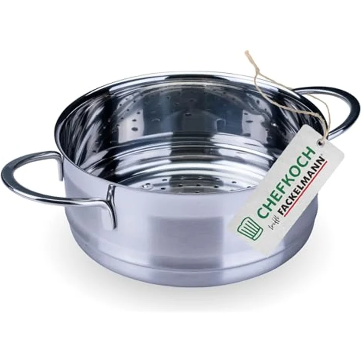 Chefkoch trifft Fackelmann Dampfgaraufsatz, Ø 20 cm, Edelstahl, Induktion- und backofengeeignet, spülmaschinenfest, temperaturbeständig bis 220 °C – Bild 1