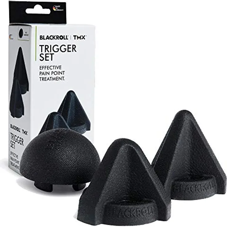 Blackroll Faszientool-Set Trigger, Massagegerät mit spitzem Aufsatz, schwarz