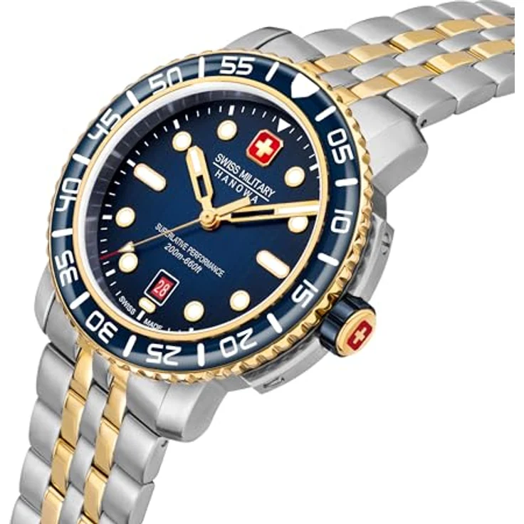 Swiss Military Hanowa Herren Analog Schweizer Quarzwerk Uhr mit Edelstahl Armband SMWGH0001760 – Bild 2