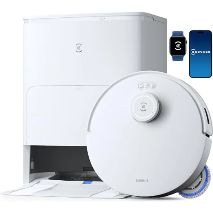 ECOVACS DEEBOT T30S Saugroboter mit Wischfunktion, 11000Pa Saugkraft, ZeroTangle Technologie, Adaptive TruEdge Kantenreinigung, Selbstentleerung, Auto-Anheben des Mopps – Bild 1