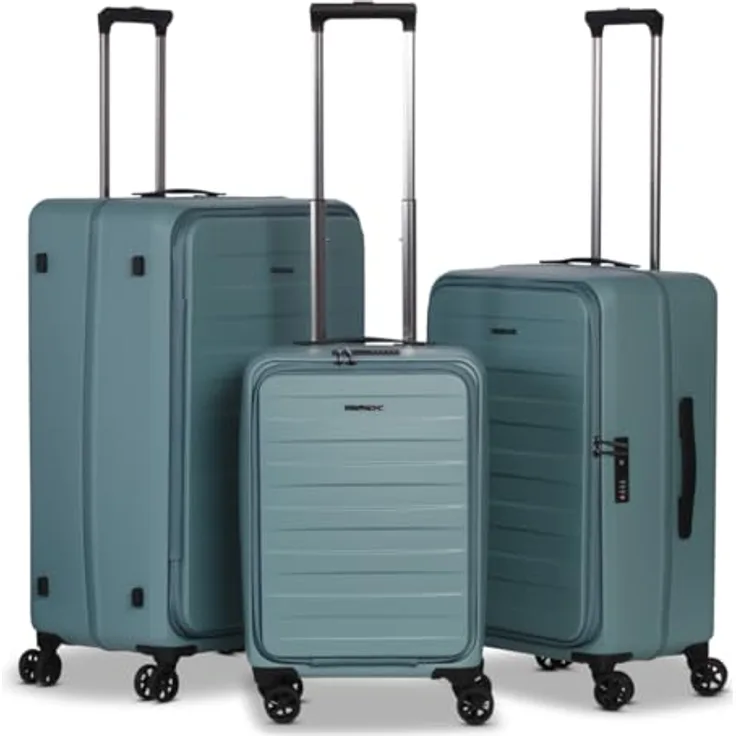 Worldpack, Koffer, 3-teiliges Trolleyset 50/60/70 Seatle, graublau, Blau, (114 l, XL)
