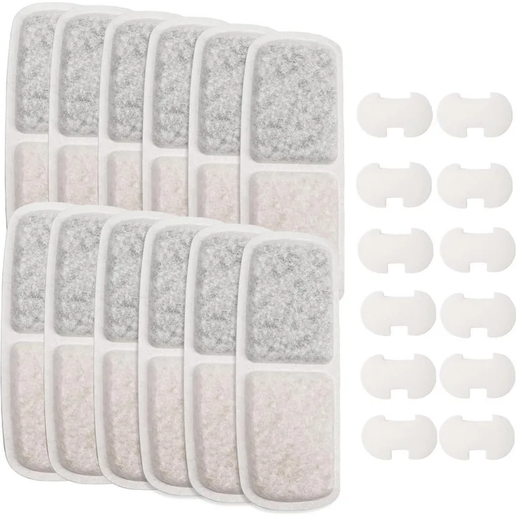 MyfatBOSS Wasserfilter Kartuschen Set 12 Stück für FN-W07 Trinkbrunnen Weiß, Hochdichte Mikrofaser, Aktivkohlefiltration, BPA-frei