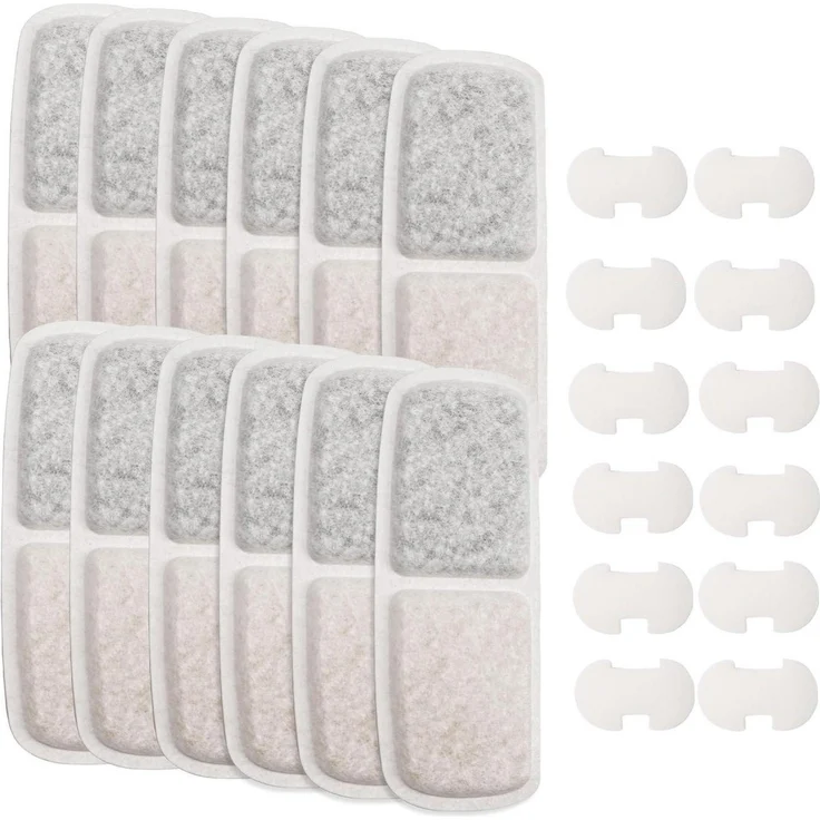 MyfatBOSS Wasserfilter Kartuschen Set 12 Stück für FN-W07 Trinkbrunnen Weiß, Hochdichte Mikrofaser, Aktivkohlefiltration, BPA-frei