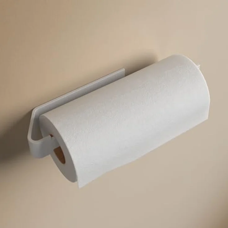 Designfabrik Hamburg Küchenrollenhalter DFHH KRH, Aluminium Vollmaterial, ohne Bohren, abrutschsicher, Schwarz – Bild 1